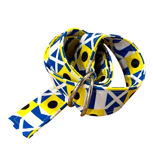 Preppy Pimp Ribbon yellow and blue belt - Picture 1 of 4